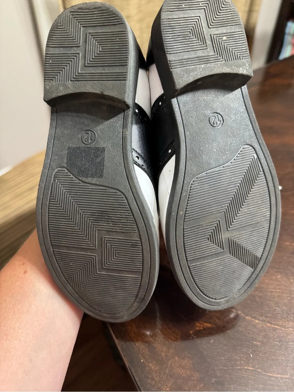 Kids Sock Hop Saddle Shoes - White & Black, Size 12